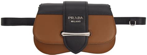 Prada: Brown Small Sidonie Belt Bag 